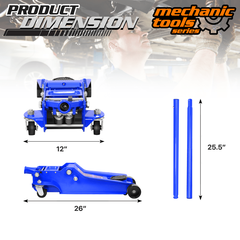 4 Ton Low Profile Hydraulic Trolley Service/Floor Jack, (8000 lbs) Capacity, Lifting Range 4.5"-20"