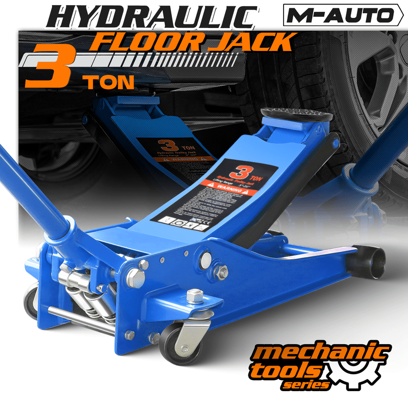 3 Ton (6000 lbs) Capacity, Low Profile Hydraulic Trolley Service/Floor Jack, Lifting Range 3"-20"