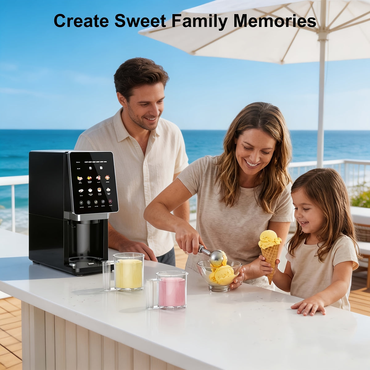 11-In-1 Ice Cream Maker, 3 Pints Dairy-Free Keto-Friendly Frozen Dessert Machine, Mix-In And Re-Spin for Creamy Texture, Gelato, Sorbet, Slushie, Frozen Yogurt & Smoothie Bowls Machine for Homemade, Recipe Guide, 6Oz