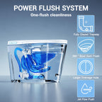 [Smart Toilet] Smart Toilet with Built-in Feminine Wash Function — Features Seat Heating and Night Light, Supports Warm Water Bidet and Warm Air Drying; Modern Tankless 1pc Design, Equipped with Soft-close Lid, Foot-operated Sensor, and Automatic Lid/seat