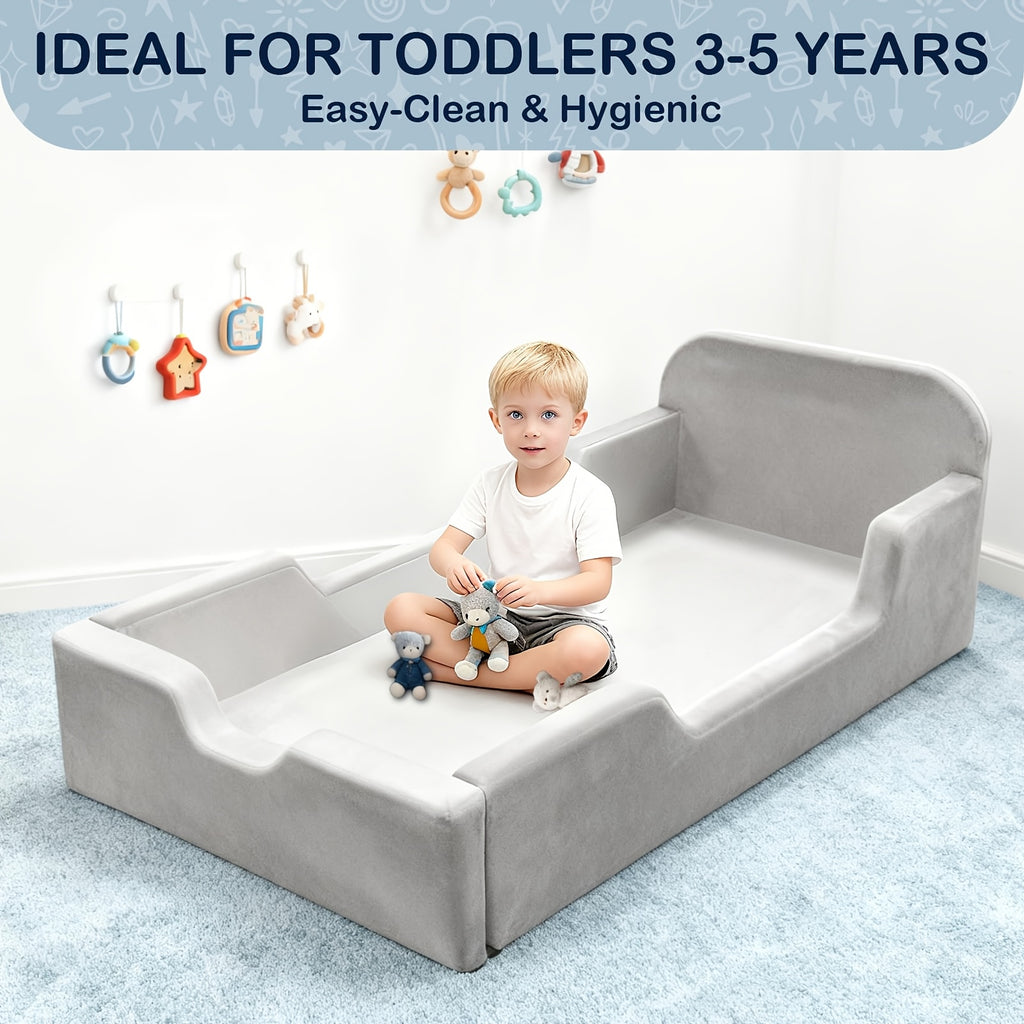 A Floor Bed That Requires No Assembly, Featuring a Plush Full Foam Design with a Removable And Washable Cover, Suitable for Children Aged 3 to 5 Years (61.8"X31.5"X18.9")