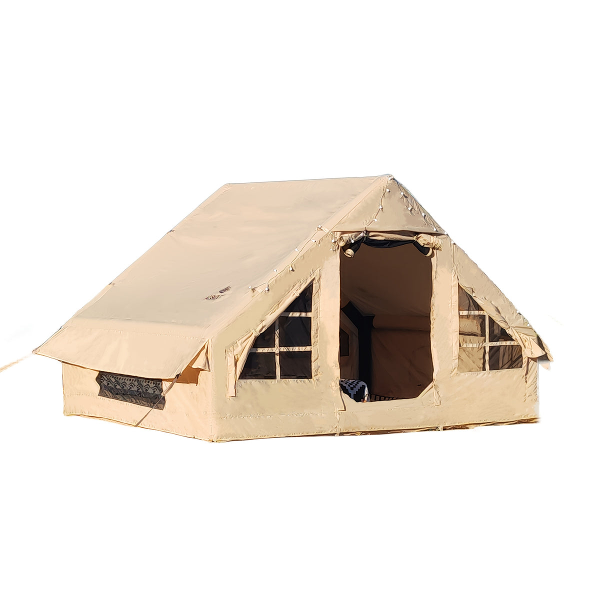 AISUNSS Inflatable Camping Tent for 4-6 Person, Easy Setup High Quality Outdoor Oxford Tents with Pump, Self-Supporting Structure Inflatable House Tent, Cabin Tent with Mesh Windows & Doors