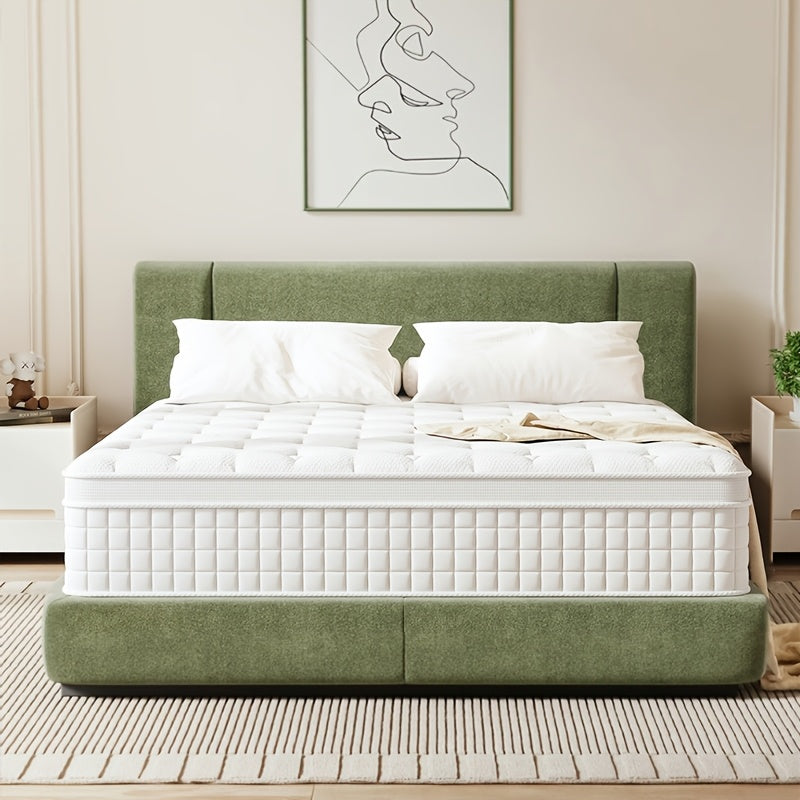 10''/12''/14'' Inch Queen Hybrid Mattress in a Box with Gel Memory Foam And Pocket Springs, King Size Mattress Upgraded Support, Medium Firm Feel