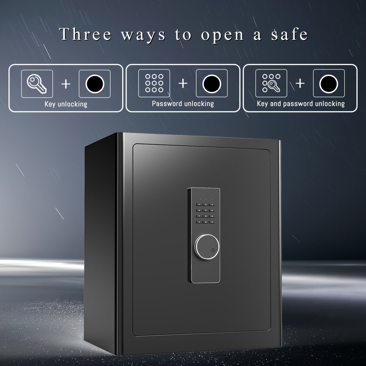 [Security Safe Box] FABAO for Home Safe Box, 2.0 Cuft Security Safe with Digital Keypad, Personal Document Safe with LED Light And Shelf, Drawer for Home Dorm Office Hotel Business