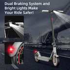 Adult Electric Scooter with A Powerful 350W Motor, Top Speed Of 15 Mph Maximum Range Of 30 Miles 8.5-inch Honeycomb Tires, 3 Adjustable Speeds, One-button Folding Design, Dual Brakes, And App Control. Suitable for Both Men And Women