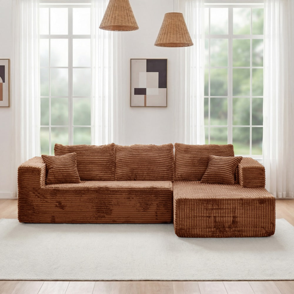 Modular Combination Sofa, Comfortable and Fluffy, L-shaped, Dark Black Color, Suitable for the Living Room, Deep Seat Design, Memory Foam, Boneless Velvet Fabric