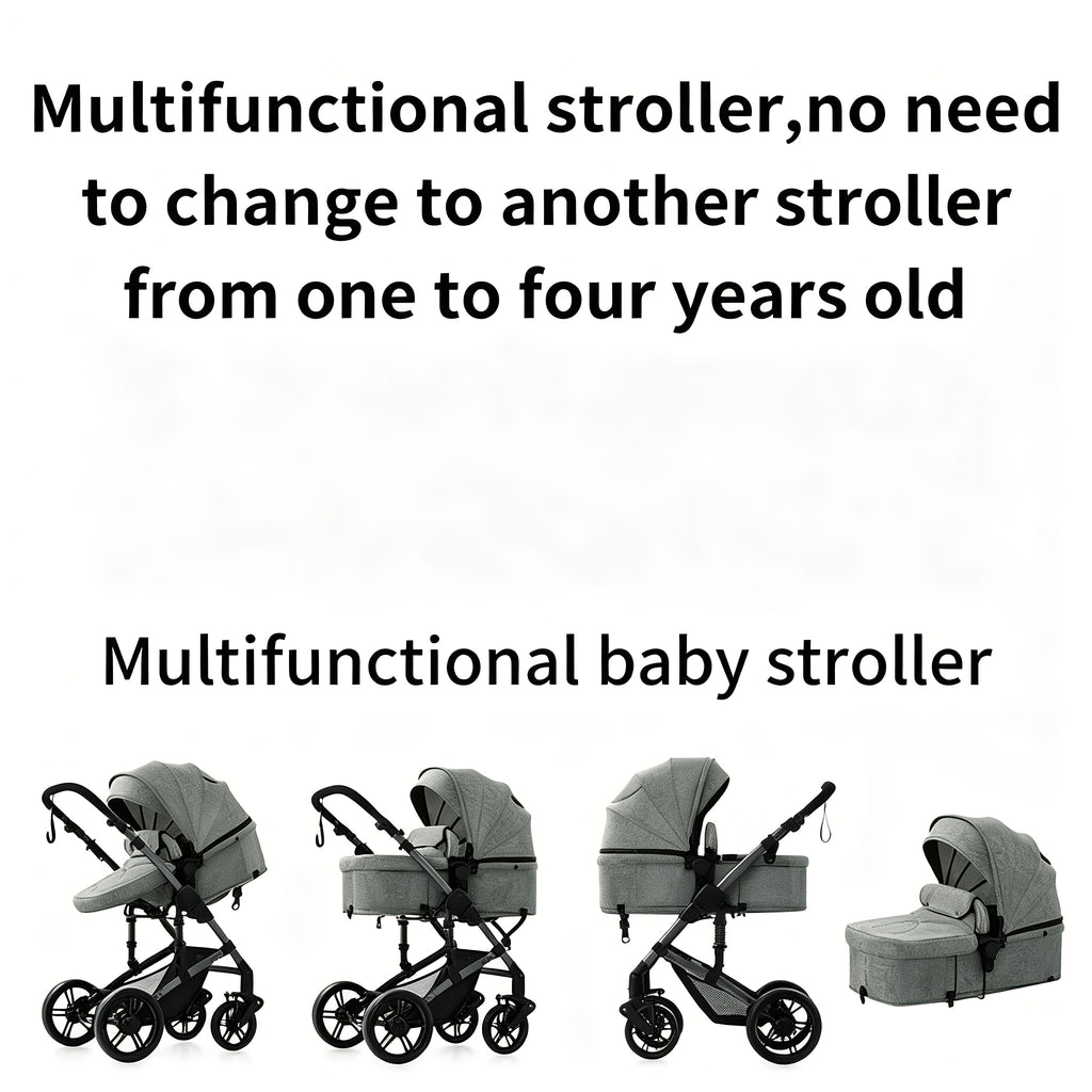 Foldable Stroller Suitable for Children Under, with a Single-Foot Brake, Sunshade, Adjustable Push Handle, And Comes with Foot Cover, Mosquito Net, Rain Cover, Baby Bottle Holder, Etc., Convenient for Storage And Use When Going Out