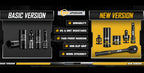 [60pcs Socket Set] BOEN 60pcs 3/8" Drive Impact Socket Set, 6-Point Sockets, Metric 6-22Mm & SAE 5/16"-3/4", Shallow & Deep Sockets, Ratchet Wrench Included, 7pcs 10Mm Sockets with Yellow Embossed Marking for Automotive Repair