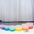 [Singing Bowls] Quartz Crystal Singing Bowls | Set of 7 | Quartz Crystal | Aria Gradient Design | For Meditation Yoga | 6-12 Inch | With Case Mallet Striker
