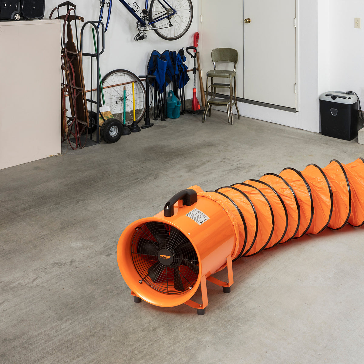 VEVOR Portable Ventilator, 12 inch Heavy Duty Cylinder Fan with 33ft Duct Hose, 560W Strong Shop Exhaust Blower 2894CFM, Industrial Utility Blower for Sucking Dust, Smoke, Smoke Home/Workplace