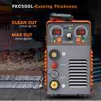 FEIFANKE 50A Plasma Cutter, 110V/220V, Non-Touch Pilot Arc, Non-High Frequency Blow-Back Start, 20mm Max Cut, Air Sensor, Digital Display, PT/2T/4T, Overheat Protection for Automotive Repair, Metal Fabrication, DIY