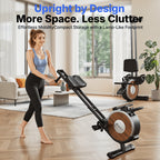 MERACH Home Rowing Machine with Magnetic Quiet Resistance, 16 Adjustable Levels, 350lbs Weight Capacity, Bluetooth App Sync, And Smooth Dual Rails