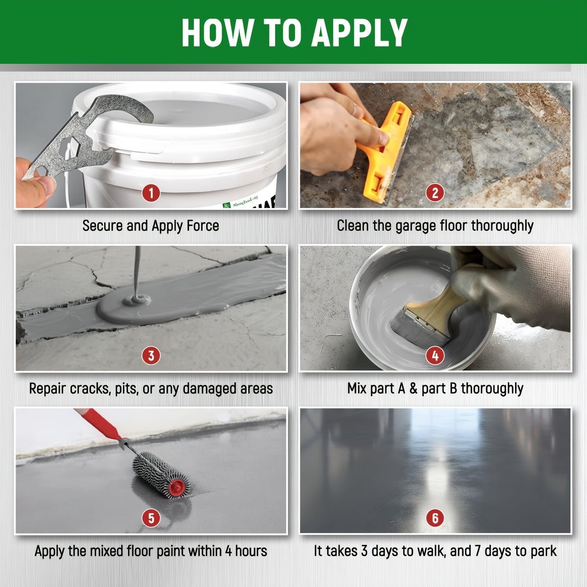 [Epoxy Floor Paint] Epoxy Floor Paint, 5 Gallon For Garage Paint, Waterproof Coating Floor Paint For Garages Basements, Single Component, Scratch Resistant, Ready To Use For Garage Paint, InteriorExterior Concrete Floor Paint For Porches, Interior Walls