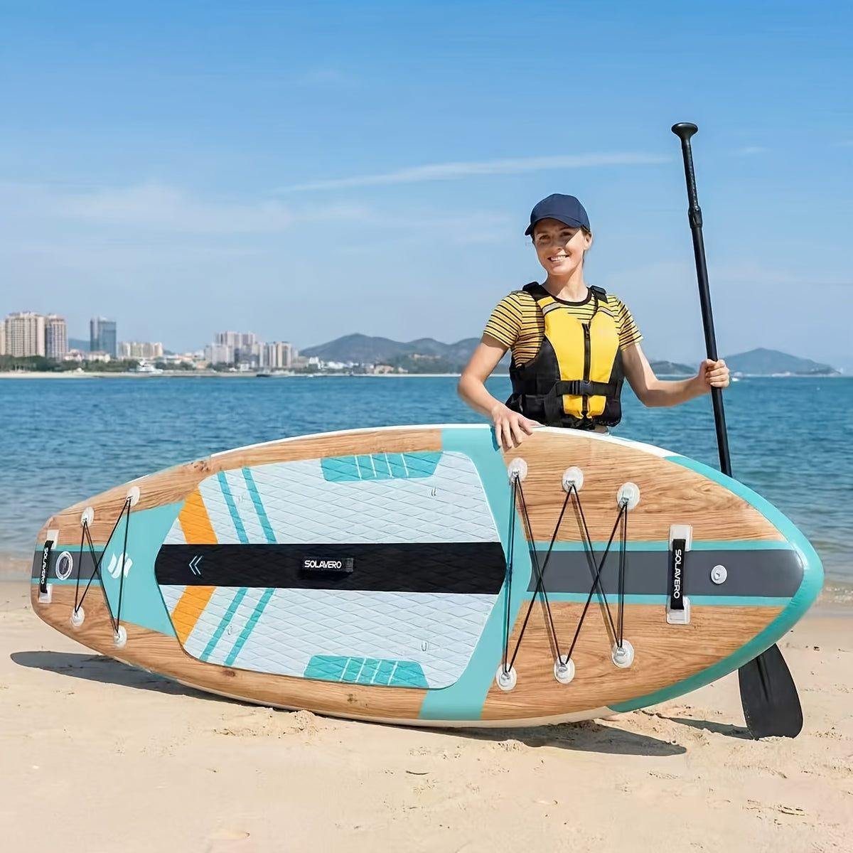 Inflatable Paddle Board, 10'6"/11'/11'6", Inflatable Stand Up Paddle Board with Additions, Non-Slip Inflatable Kayak with Phone Bag, Foot Safety Lanyard for Fishing Surfing Yoga
