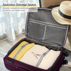 5pcs Soft Luggage Collection Including a Duffel, a 20-Inch Carry-On, And 24 & 28-Inch Expandable Rolling Suitcases, Featuring Rotating Wheels, Lightweight Design, Tsa-Approved Lock, in Purple Color