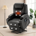 Living Room Massage Chair, Recliner With Heating Function, Adult Electric Lift Chair, Storage Side Pockets And Cup Holders, Medium-sized Leisure Chair, Comfortable PU Leather Material, Orange And Blue Are Technical Fabric