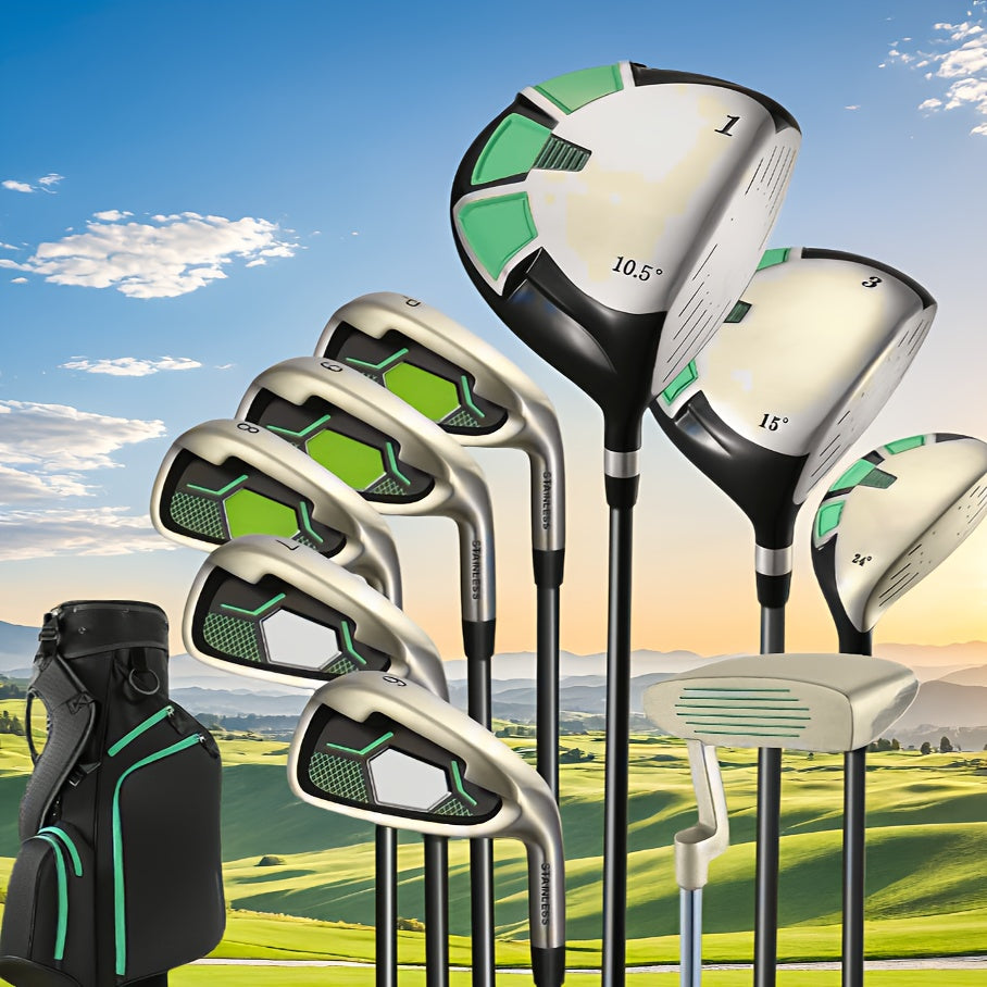 Complete 12pcs Golf Club Set: Right Handed, Unisex, Comes with Stand Bag And Headcovers