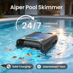 Robotic Pool Skimmer AIPER Surfer S2 for Continuous Surface Cleaning with Solar and USB Charging