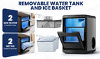 Nugget Ice Maker Countertop, 44 Lbs/Day, Soft Chewable Pebble Ice Machine with Stainless Steel Ice Scoop, for Home, Kitchen, Office, RV & Camping, Stainless Steel, Black