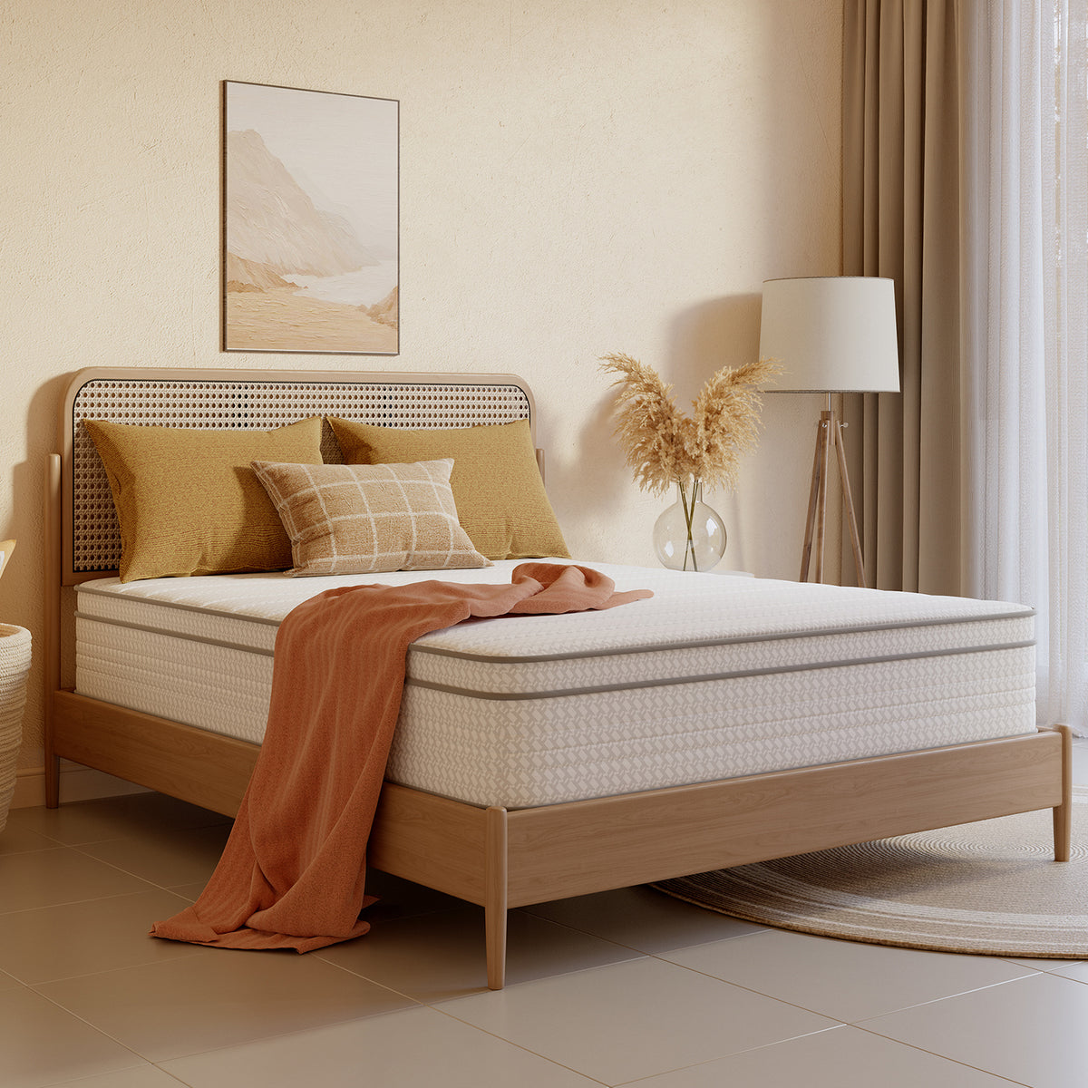 SweetNight 6/8/10/12/14 inch Memory Foam Hybrid Mattress With Pocket Springs, Twin Xl, Full, Queen, King, Sizes In A Box, Medium Firm, Mattresses For Support Comfort, Fiberglass-Free