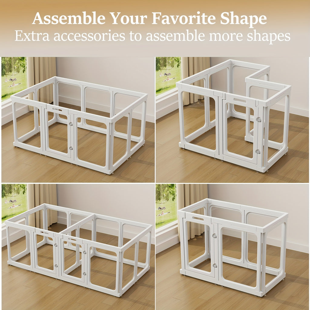 [Dog Enclosure Indoor] Acrylic Dog Enclosure With Entrance - Easy To Set Up And Maintain - Perfect Indoor Play Area For Small To Medium Dogs - Puppy Enclosure Style