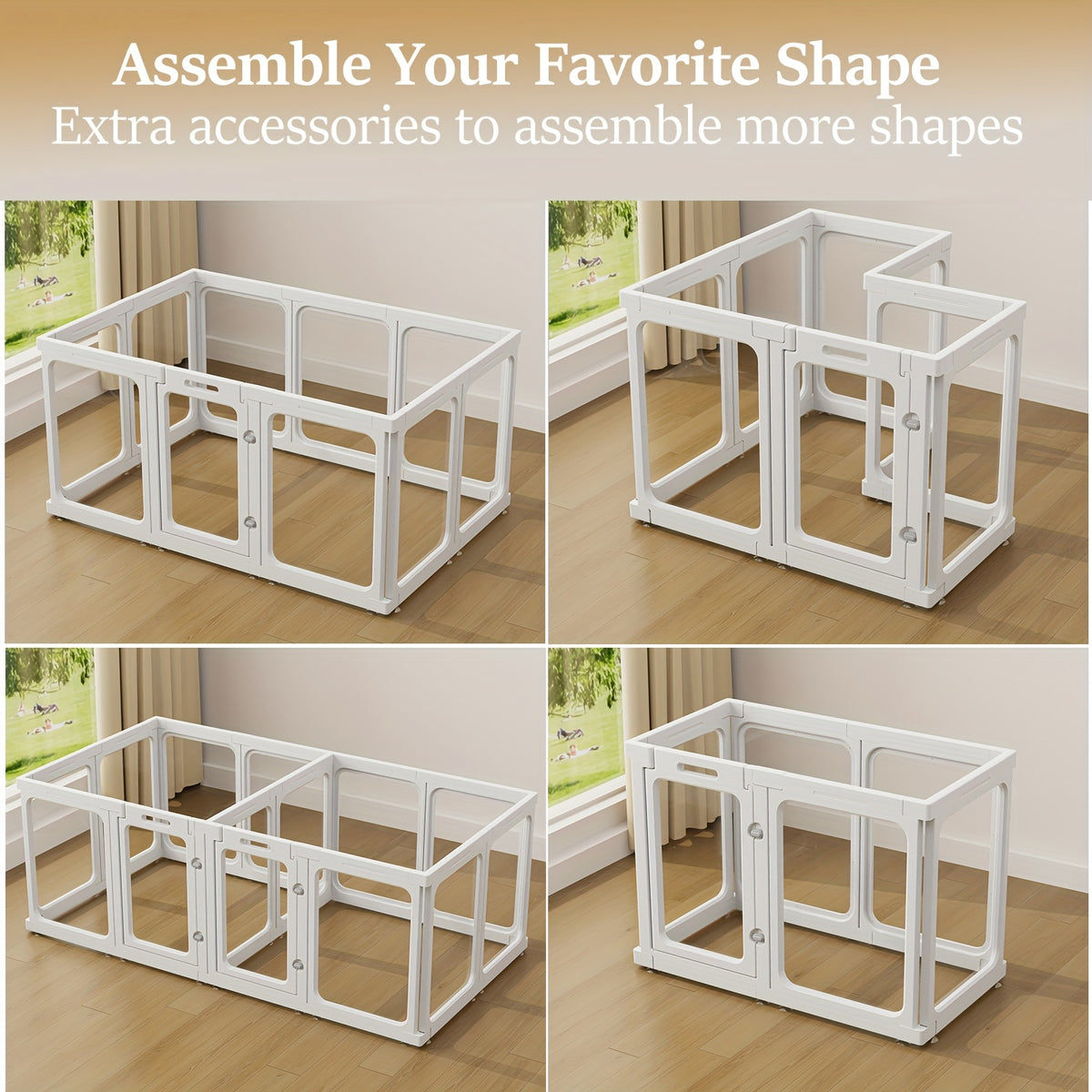 [Dog Enclosure Indoor] Acrylic Dog Enclosure With Entrance - Easy To Set Up And Maintain - Perfect Indoor Play Area For Small To Medium Dogs - Puppy Enclosure Style