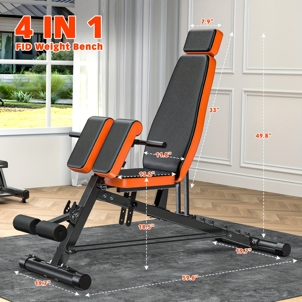 Home Gym Weight Bench, 5-In-1 Adjustable Workout Bench for Abs, Back, Glutes And Core Training, Heavy Duty 1000LBS Capacity