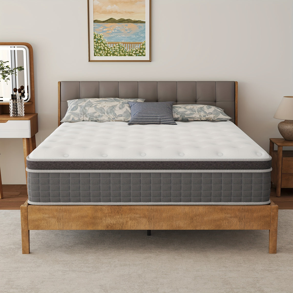 10/12/14in Twin, Full, Queen, King, Mattress Memony Foam And Spring, Hybrid Mattress, Medium Firmness, Lumbar Support, for Home RoomsHotels, Boxed
