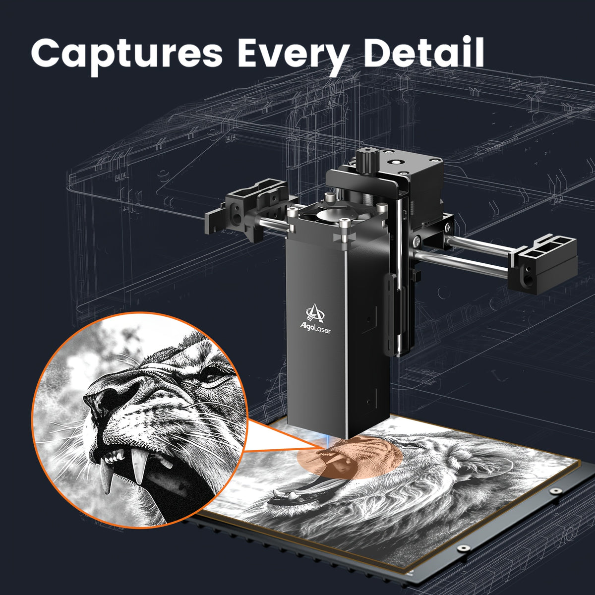 Algolaser Pixi Touchscreen Smart Engraving Machine with Roller, 100x100mm Engraving Range, DIY Holiday Craft Tool, Suitable for Engraving Oval Items Such as Water Cups, Pens, Etc., Valentine's Day Gift