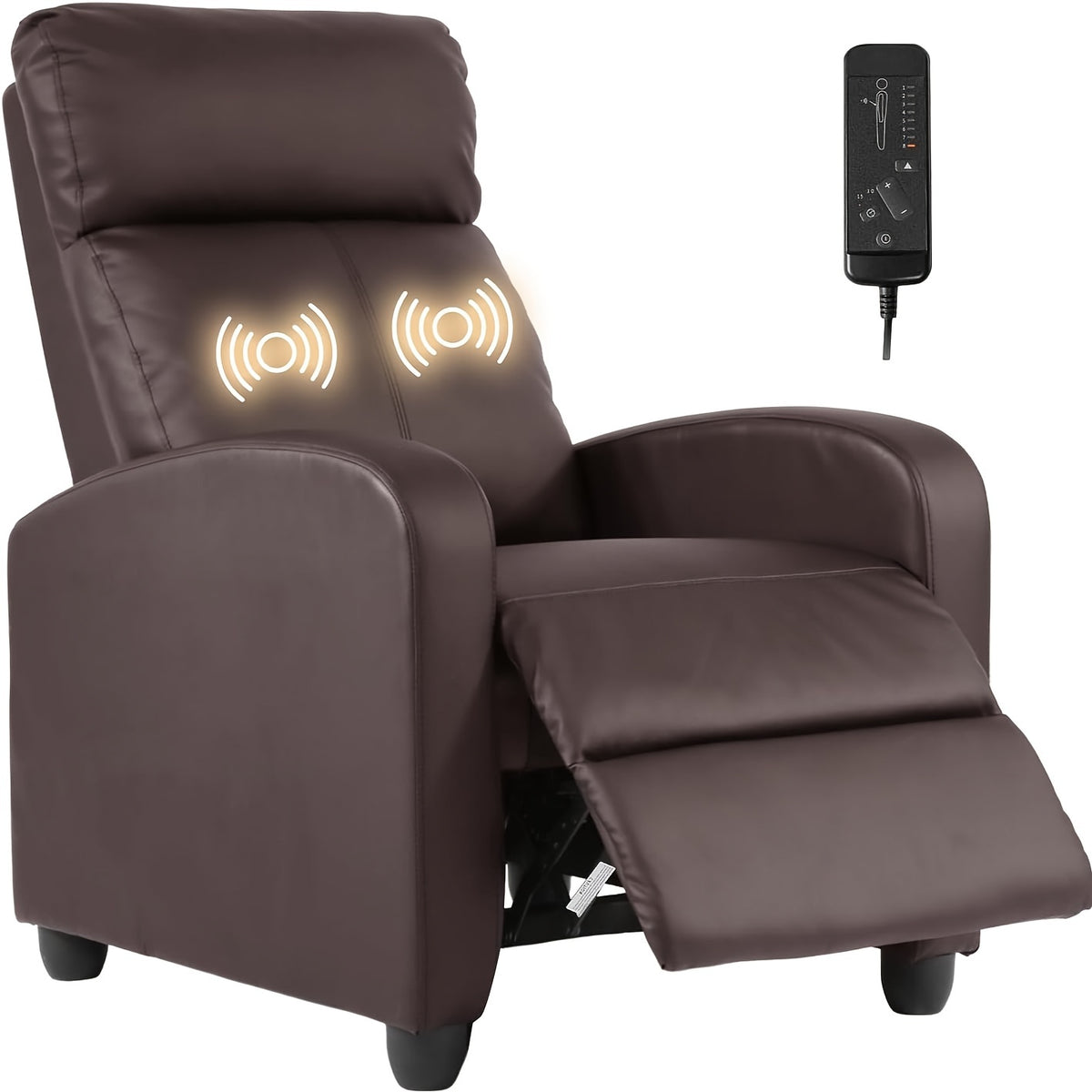 Recliner Chair for Living Room Recliner Sofa Breathable Padded PU Leather Massage Single Sofa Recliners for Small Recliner Chair with Footrest Home Theater Seating Bedroom