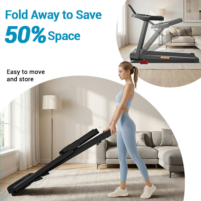 4-in-1 Treadmill with 18% Incline, Portable Treadmills for Home with Handle, Foldable Treadmills for Home and Office, 350 Lbs Weight Capacity.