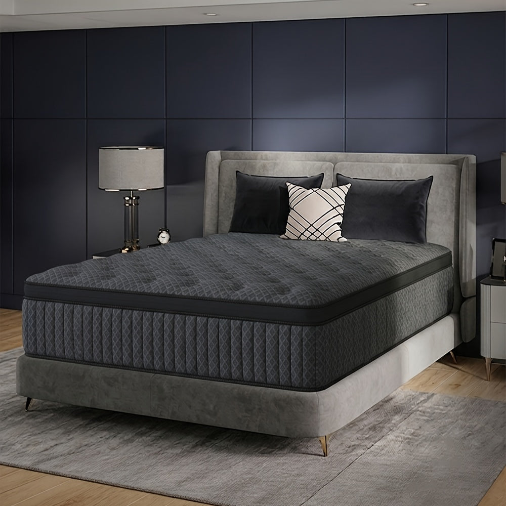 EVLWZL 10"/12"/14" Gel Memory Foam Hybrid Pocket Spring Twin Full Queen King Size Bed Mattress in A Box, Medium Firm Premium High Quality Innerspring Hybrid And Cooling Gel Memory Foam Mattress And Motion Isolation