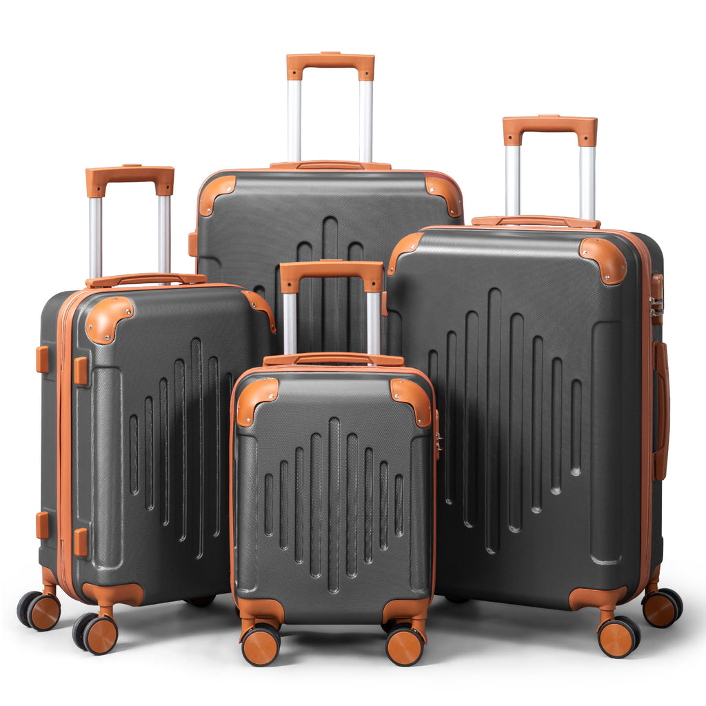 4 Pc Luggage Sets, Durable Hard Shell 4 Piece Set Suitcase with Spinner Wheels, Hardside Lightweight Luggage set, Large Travel Luggage Set (16"20" 24" 28"), mixed color