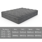 8/10/12 Inch Mattress in Twin, Full, Queen, And King Sizes - Ergonomically Designed, Medium Firm Hybrid Mattress, Offering Luxurious Comfort with Pocket Springs, Grey Quilted Cover, Bed Mattresses