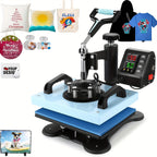 Heat Press Machine For T Shirts, Canvas Bags, 12"x10" Sublimation Shirt Heat Press Machines, 360° Swing Away Sublimation Transfer Printer Fast Heat-up, Digital Precise Temperature Control With Bell Alarm, Ovar Temp Warning