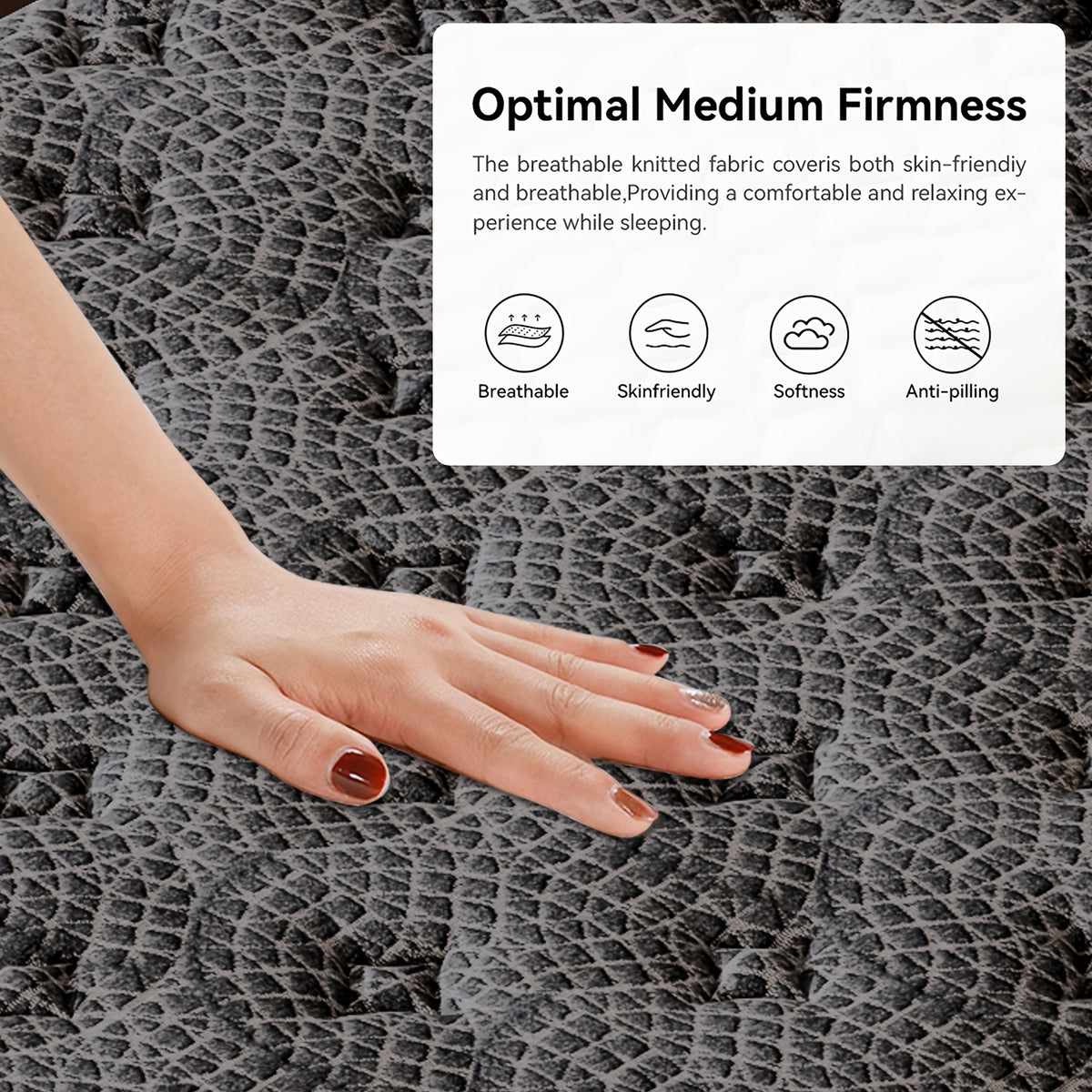 12/14 Inch Queen Size Mattress, King Size Mattress, Full Size Mattress, Twin Mattress in a Box with Memory Foam And Individual Pocket Springs, Motion Isolation, Pressure Relief, Medium Firm Feel, Cool And Comfortable Sleep, Edge