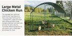 SNDM Chicken Coop Large Metal Chicken Run Upgrade Wire Mesh Chicken Pen with Water-Resident And Anti-Uv Cover, Duck Rabbit House Outdoor