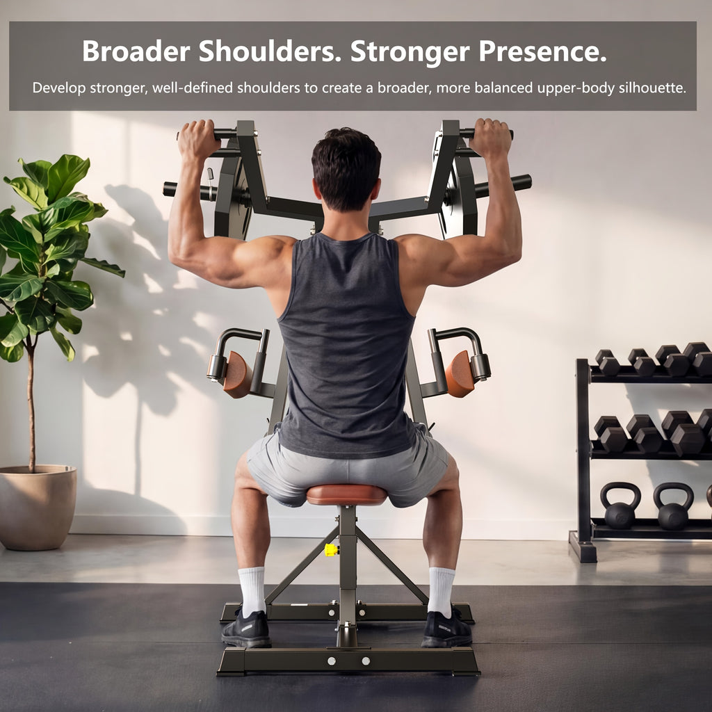 Shoulder Press Machine for Home Gym, Deltoid Strength Trainer with Adjustable Seat And Arm Handles, Heavy Duty Upper Body Workout Equipment