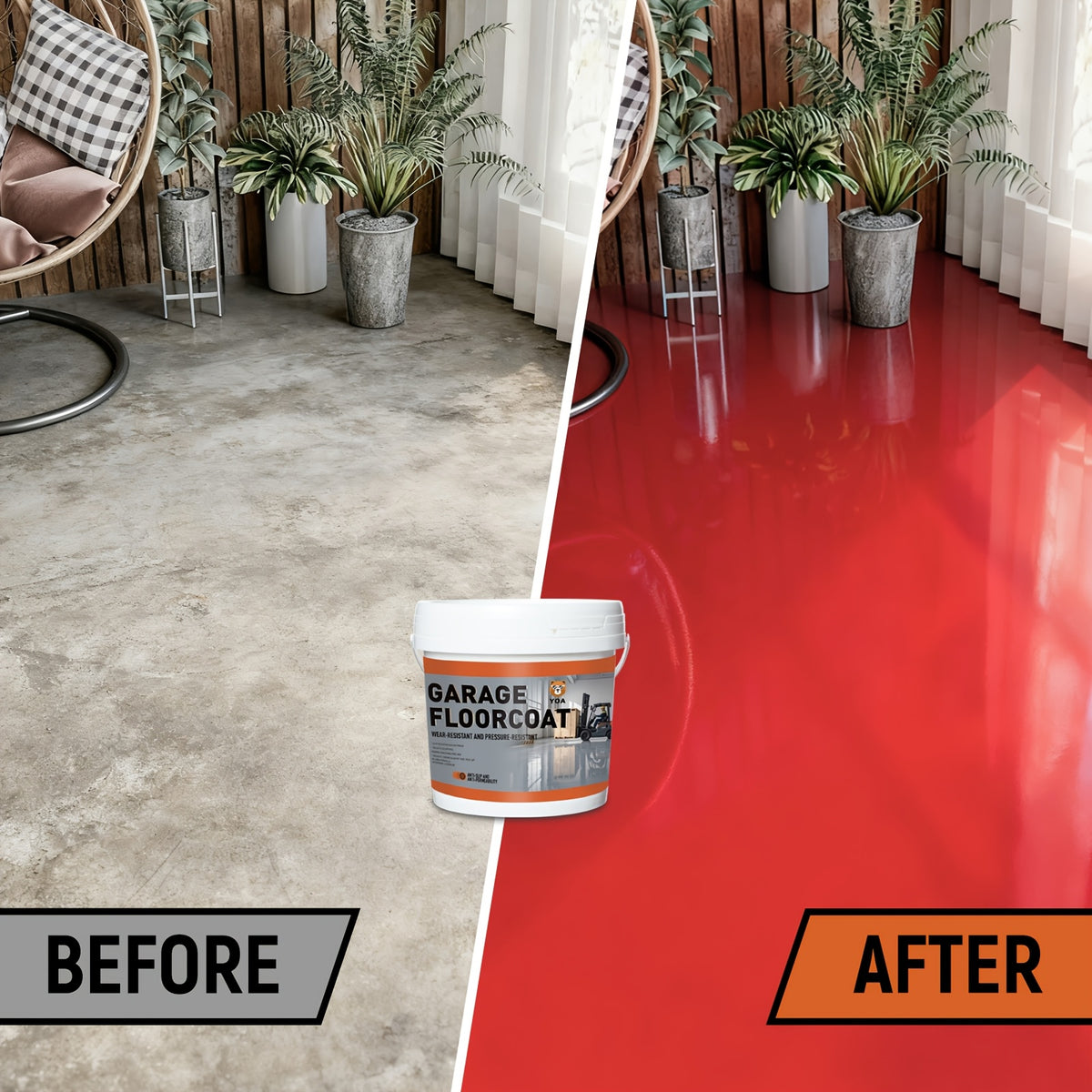 Professional Epoxy Floor Paint Kit (4 Gallon) - Light Blue Acrylic Concrete Coating for Garages & Basements | Single Component Formula | Scratch Resistant & Low VOC | Ready-to-Use