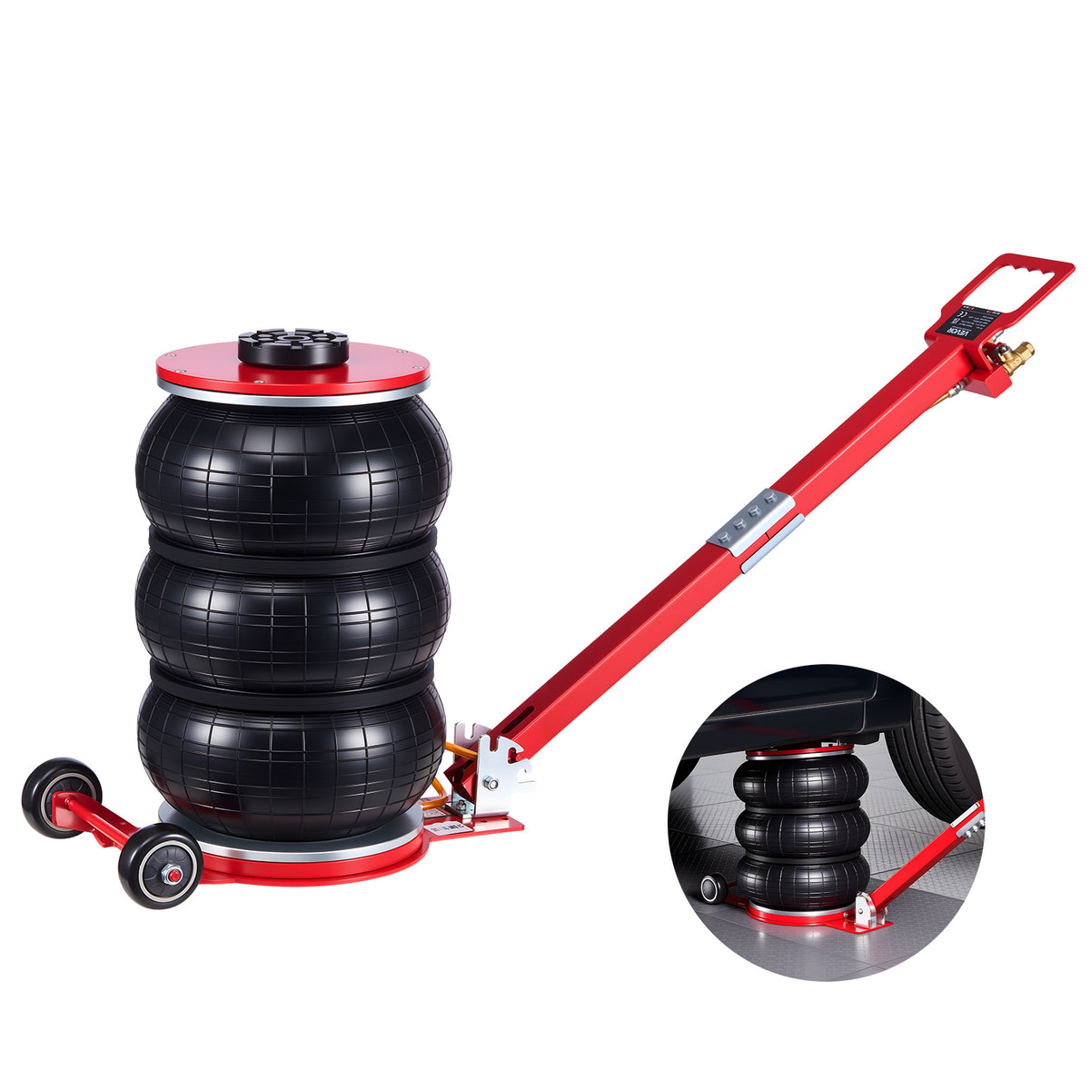 VEVOR Air Jack, 3 Ton/6613 lbs / 5 Ton/11023 lbs Triple Bag Air Jack, Airbag with Six Steel Pipes, Lift Up to 17.7 inch/450 mm /18.3 inch/464 mm, Pickup Truck Repair, White/Blue/Red