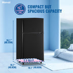 WANAI Double Door Small Refrigerator with Freezer-On-Top, 3.5 Cubic Feet Mini Fridge with 7-Level Adjustable Thermostat for Office, Dorm, Bedroom, Home And Apartment