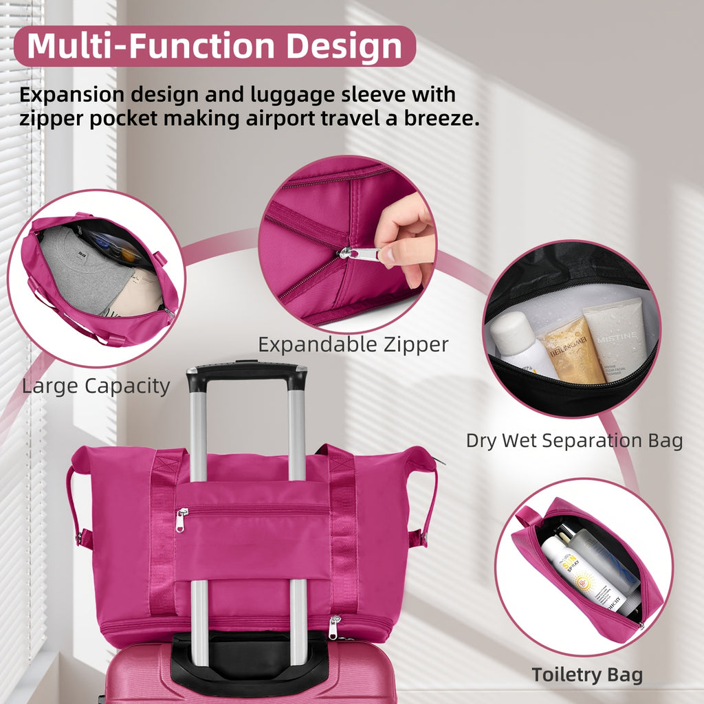 6pcs Women's Expandable Hardside Luggage Set with TSA Lock - Lightweight ABS Suitcase Collection, Spinner Wheel System & Telescopic Handle, Multi-Color Options (Sky / /////) for Carry-On & Checked