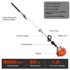 5-in-1 52cc Lawn Mower, Multifunctional Gasoline Lawn Mower, Small Household Irrigation Lawn Mower, Foldable Handheld Lawn Mower/wheel Edge Machine/mini Lawn Mower, Suitable for Lawns
