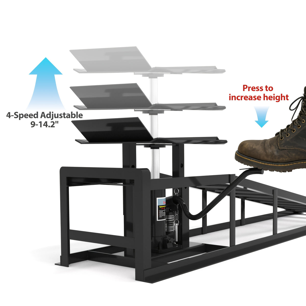 Car Ramps, 2pcs Hydraulic High-lift Service Vehicle Ramps, 5T (11050 Lbs), Car And Truck Wheel Ramps for Oil Change, with Supporting Crane, Suitable for DIY Shops And Car Beauty Shops
