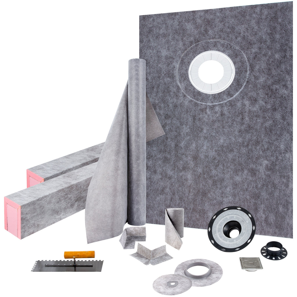 VEVOR Shower Curb Kit with 38 x 60-Inch Sloped Tray for Bathroom Floor and Wall Installation