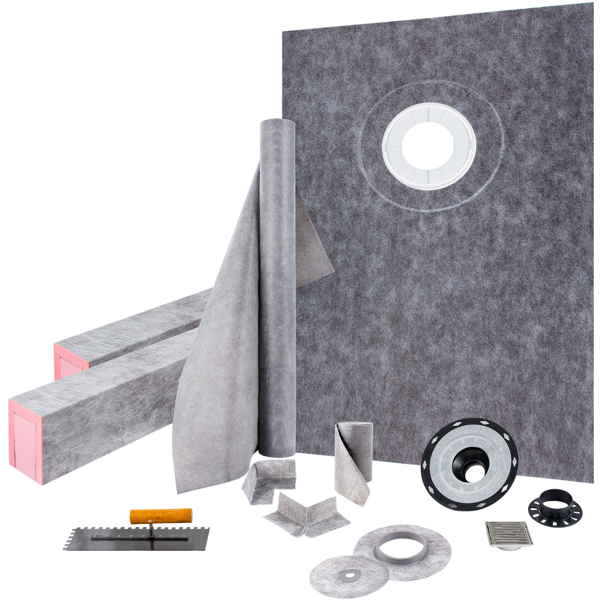 VEVOR Shower Curb Kit with 38 x 60-Inch Sloped Tray for Bathroom Floor and Wall Installation