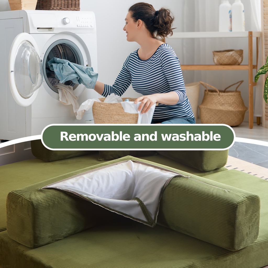 Boneless Sofa Bed, Modern Cloud Couch Folding Sofa Bed, Modular Sofa In A Box Compressed Memory Foam Sofa with Washable Sofa Cover for Living Room, Bedroom, Apartment