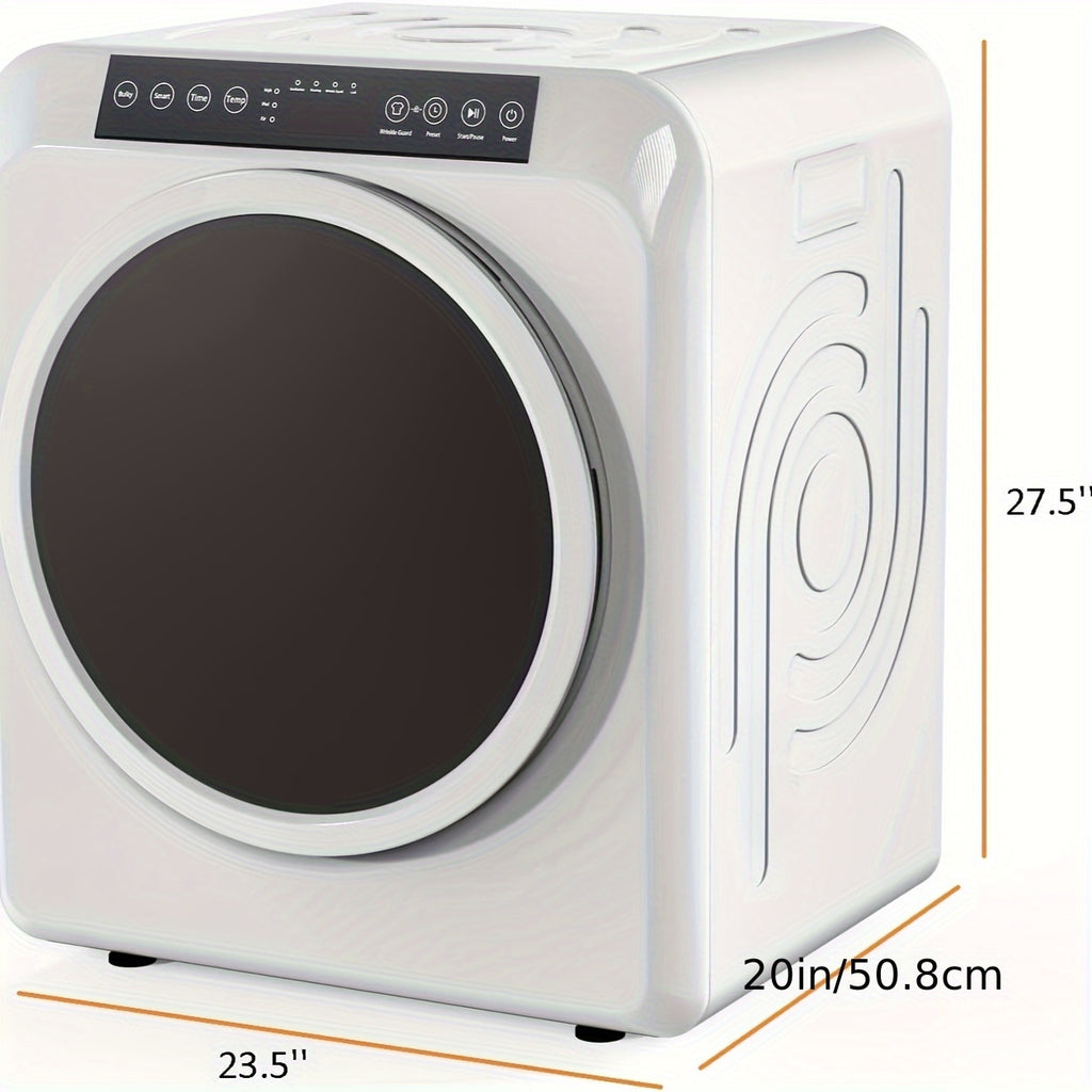 [Portable Laundry Dryer] 13.2LB Portable Clothes Dryer, 3.5 Cu.Ft High-End Front-Load Tumble Laundry Dryer With LCD Touch Screen, Stainless Steel Tub For Apartment, Home, Dorm, Classic White