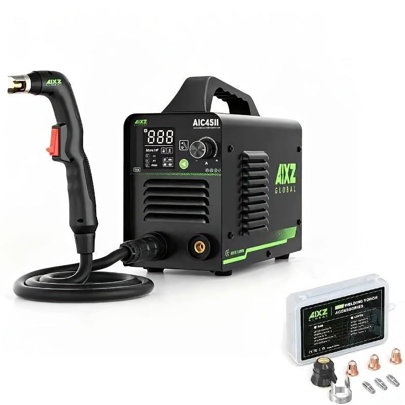 (Each Accessory Is Sold Separately) The AIXZ AIC45II Plasma Cutter Features Non-contact And Non-high-frequency Arc Ignition. It Is A 110V Digital Display Portable Metal Cutting Machine with 2T/4T Functions. The Fourth Option "supplies" Refers
