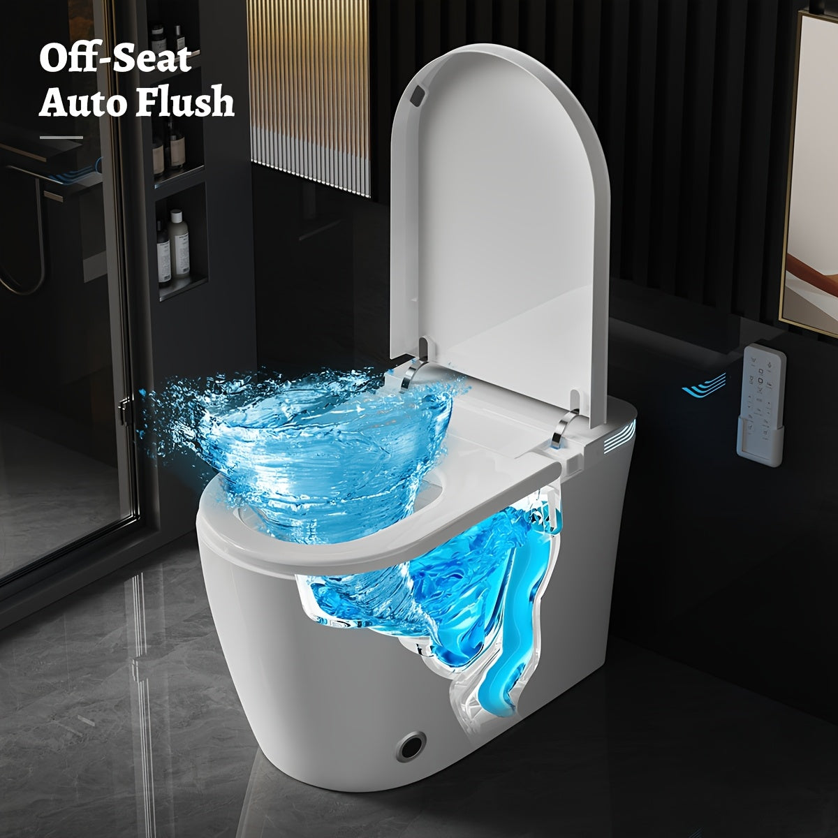 Smart Toilet With Bidet Built In, Elongated Toilet With Heated Seat, Dryer, Auto-Lift Lid, Soft Close, Electric Tankless Toilets With Auto Flush